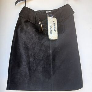 Genuine leather black SUEDE skirt Size 6